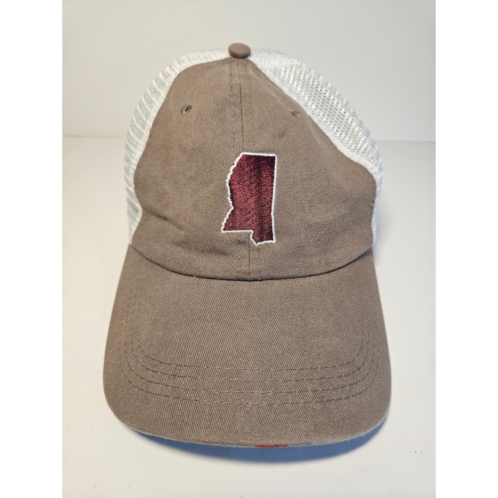 State Traditions Mississippi Trucker Hat Brown White Mesh Adjustable Snapback